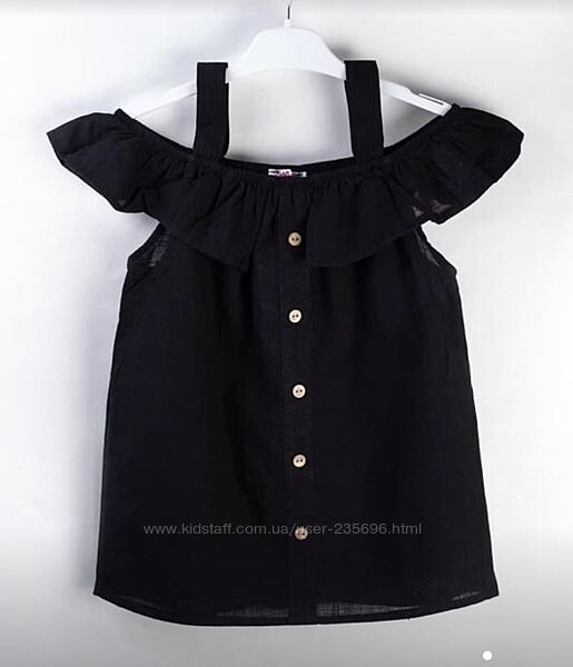 Чорна блуза сорочка для дівчинки 
