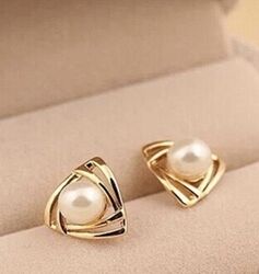 Серьги-гвоздики имитация жемчуг, бижутерия