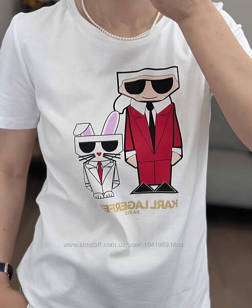 Стильная футболка Karl Lagerfeld размер S-M и М-Л оригинал
