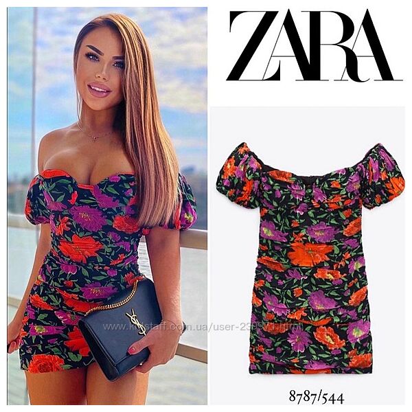 Цветочное платье ZARA XS 