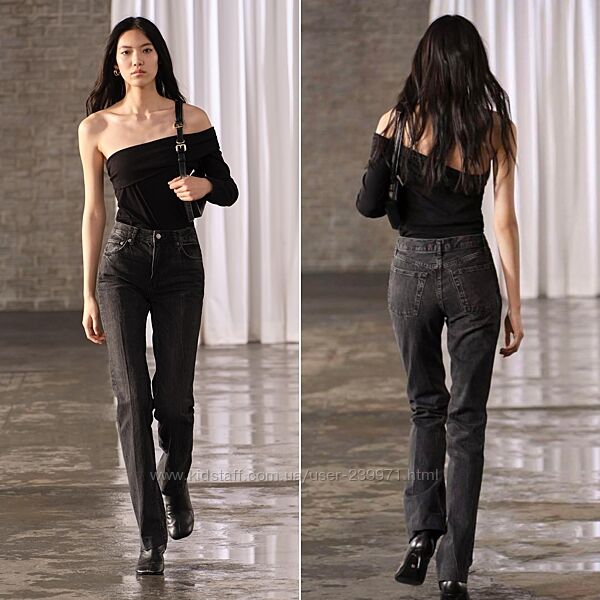 Прямі джинси висока посадка Зара ZARA XS 32