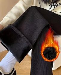 Зимові утеплені прямі високі штани M-L зріст до 160 см