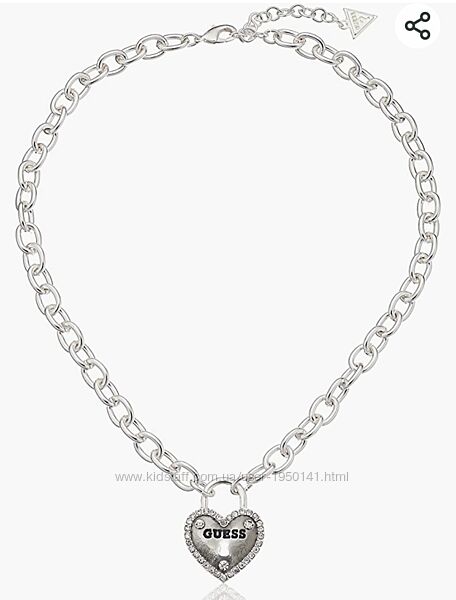 GUESS Basic Ожерелье с подвеской в виде сердца в серебряной оправе, 18 