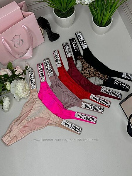 Женские стринги Victorias Secret стразы, стринги Виктория Сикрет стразы
