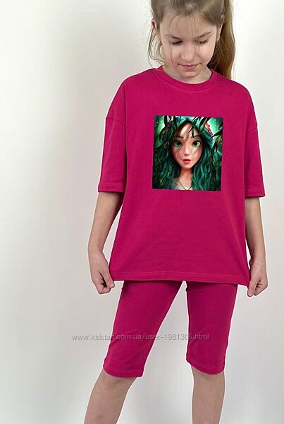 Мавка Комплект Oversize футболка велосипедки 104-158 рр