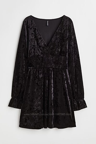 Велюрове плаття сукня чорна xs H&M 