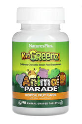 Скидка. Kid Greenz детские витамины из зеленых овощей Animal Parade тропик