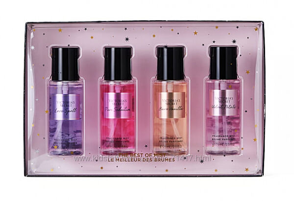 Набор мистов Виктория сикрет, подарочный, Bare Vanilla, Love Spell, Pure Se