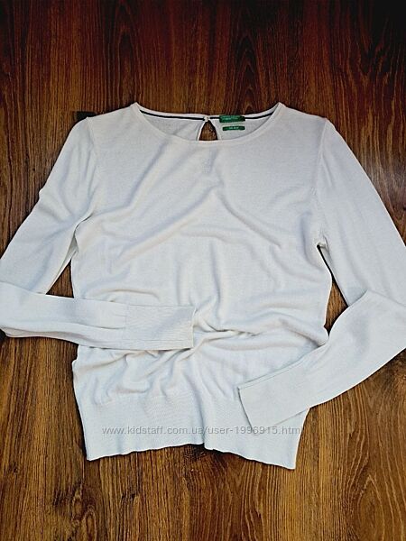 Молочно-белый свитер United Colors of Benetton, шелк, размер XS-S
