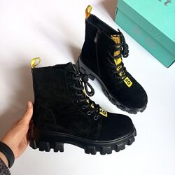  Розпродаж Черевики демі натуральна замша берці off white