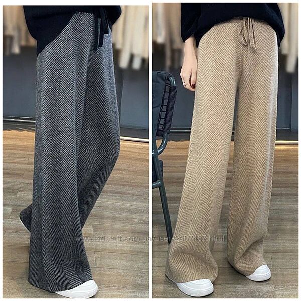 Тёплые штаны, широкие, кашемир, шерсть, женские брюки,5799f