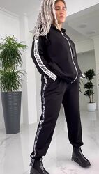 Спортивный костюм женский лампасы черный двухнитка стильный модный 9861f