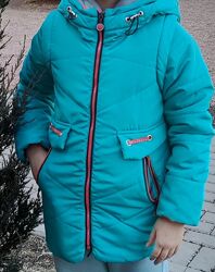 Куртка демисезонная и пальто зимнее на девочку весна-осень 5-10 лет шубка