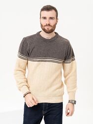 Шерстяной свитер с контрастным низом/