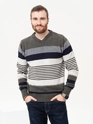 Шерстяной полосатый пуловер