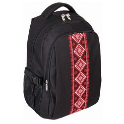 Рюкзак CFS вишиванка чорний з червоним CF85677