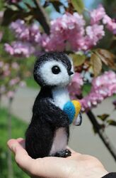 Пингвин іграшка валяна пінгвін хендмєйд інтерєрна игрушка подарунок сувенир