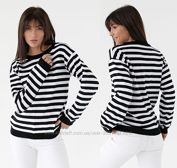 Свитер женский вязаный шерстяной в полоску зеленый  красный синий черный  