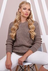 Свитер женский, вязанный, однотонный, шерстяной