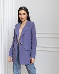 Пиджак женский однобортный классический, офисный, бренд, лавандовый