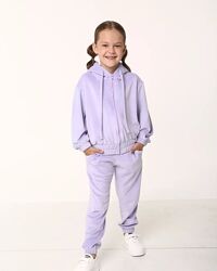 Костюм детский велюровый, брендовый, худи на молнии, штаны, розовый серый