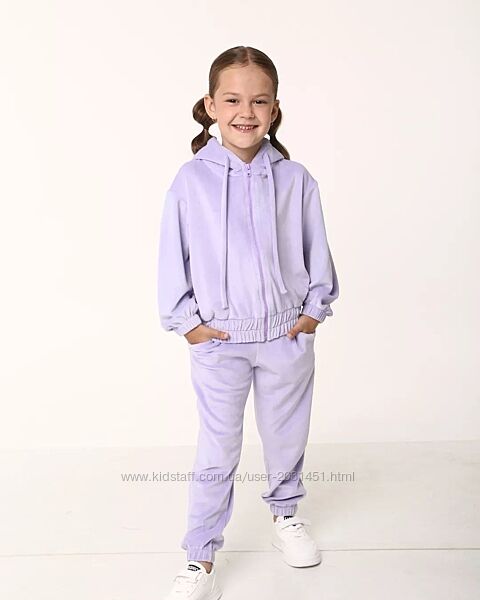 Костюм детский велюровый, брендовый, худи на молнии, штаны, розовый серый