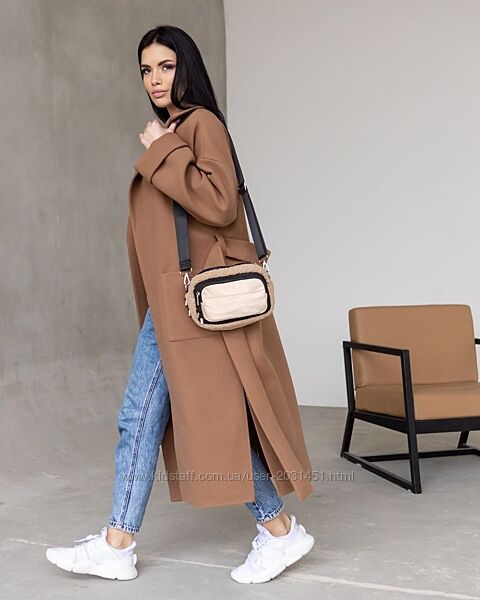 Пальто женское шерстяное длинное  оверсайз демисезонное весеннее осеннее