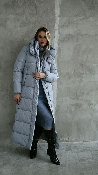 Пуховик женский длинный теплый зимний, со съёмным капюшоном, в стиле пальто
