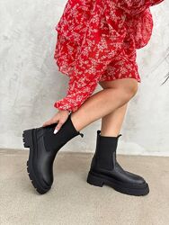 чесли женские кожаные, демисезонные, осенние, весенние, на байке, Черные