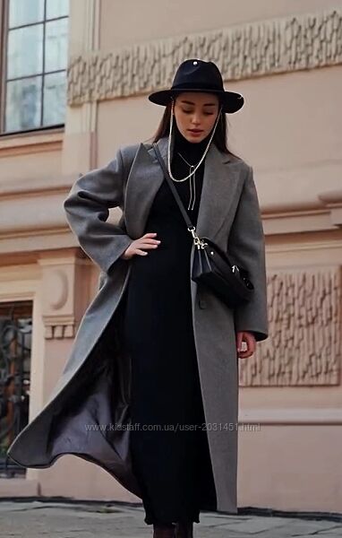 Пальто женское длинное шерстяное оверсайз, демисезонное, весеннее осеннее 