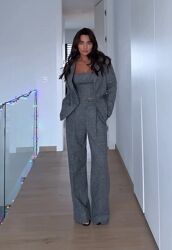 Костюм тройка женский брючный, топ, пиджак, брюки, офисный, деловой, серый