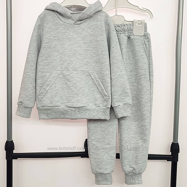 Костюм детский спортивный без утепления хлопковый, худи - кенгуру, штаны, 