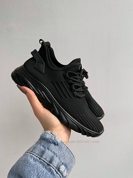 Кроссовки женские текстильные летние, черные