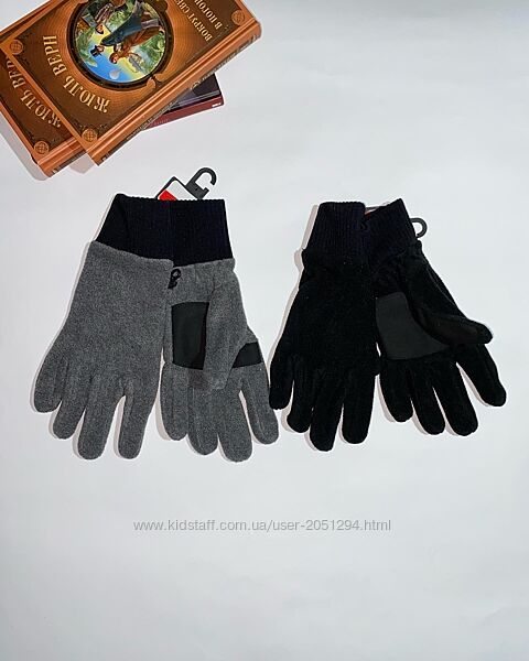 Флісові перчатки в двох кольорах чорний та сірий /Бренд С&А/ Розмір M, L
