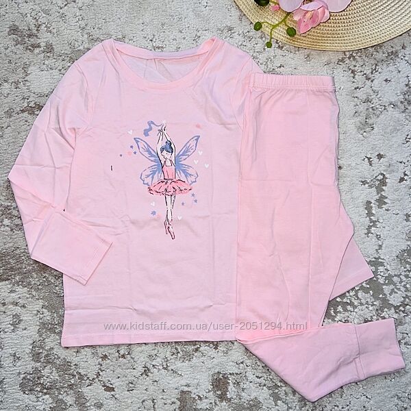 Піжама котонова для дівчинки штаниреглан Розмір   4/5 років  Бренд Geo