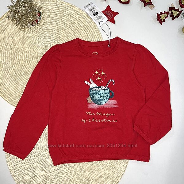 Неймовірна котонова кофта з блискучим принтом Розмір   104 2  110