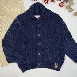 Светр темного синього кольору на ґудзиках красивої вязки. 95 бавовна Розм