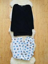 Флисовая Пижама L-XL зимний Домашний комплект. флисовый удлиненный реглан и