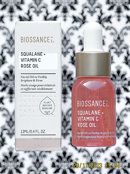 Розовое антивозрастное масло Biossance Squalane Vitamin C Rose Oil 12 мл