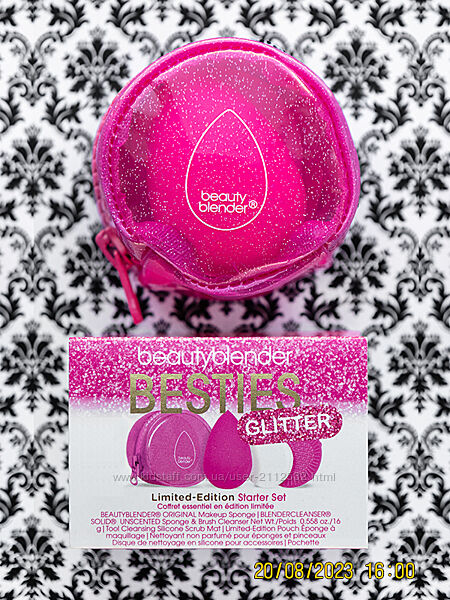Набор BeautyBlender Sponge Glitter Edition Set спонж мыло чехол коврик
