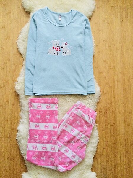 Dunnes Stores Флисовая Пижама с Мишками S-M зимний Домашний комплект. небес