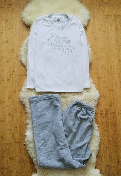 Love to Launge Пижама с серебряным принтом XS-S Домашний комплект. белоснеж