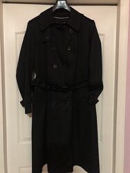 Батальное черное пальто-тренч два в одном на съемной подстежке. luxa dor.