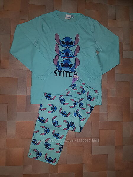 Пижама котон Disney Стич, Stitch 7-8 л 128 см с блестками