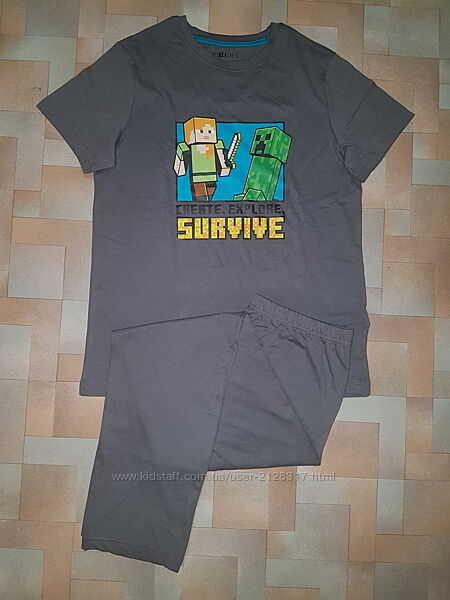 Комплект Minecraft, пижама хлопок Primark Майнкрафт 11-12 лет 152 см