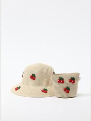 Панама та сумочка плетена дитяча, капелюх літній солом&acuteяний дитячий 