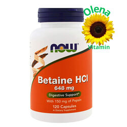 Бетаїн гідрохлорид Betaine HCL NOW Foods бетаін