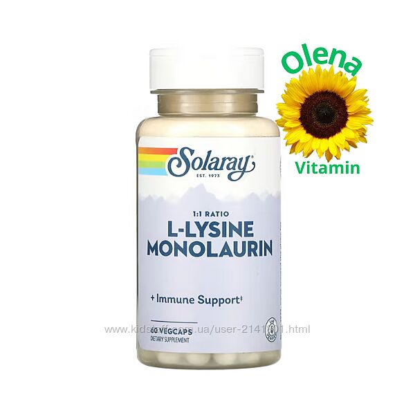 L-лізин монолаурин Solaray Л-лизин Monolaurin L-Lysine Monolaurin