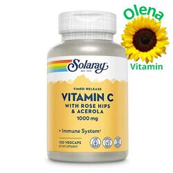 Вітамін С Solaray - вітамін Ц з ацероли 1000 мг