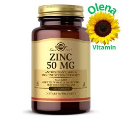 Solgar Zinc Citrate 50 mg глюконат цинцу Солгар 100 таблеток